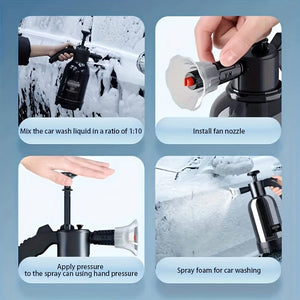 Planet Gates Black Car Washing Foam Spray Pot Car Washing Liquid Special Tool High-pressure Foam Spraying Household Hand-held Spray Pot Flower Watering Tool