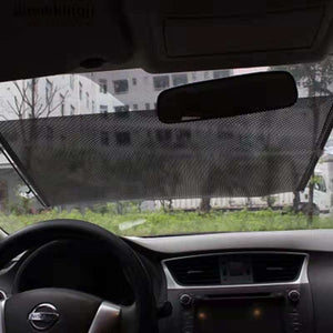 Planet Gates Black Car Windshield Visor Cover Scalable Front Rear Window Sun Shade Auto Sunscreen Protection Foldable Heat Insulation Bezel Accessories