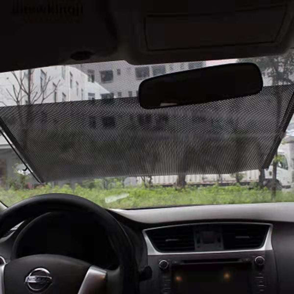 Planet Gates Black Car Windshield Visor Cover Scalable Front Rear Window Sun Shade Auto Sunscreen Protection Foldable Heat Insulation Bezel Accessories
