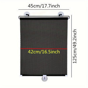 Planet Gates Black Car Windshield Visor Cover Scalable Front Rear Window Sun Shade Auto Sunscreen Protection Foldable Heat Insulation Bezel Accessories