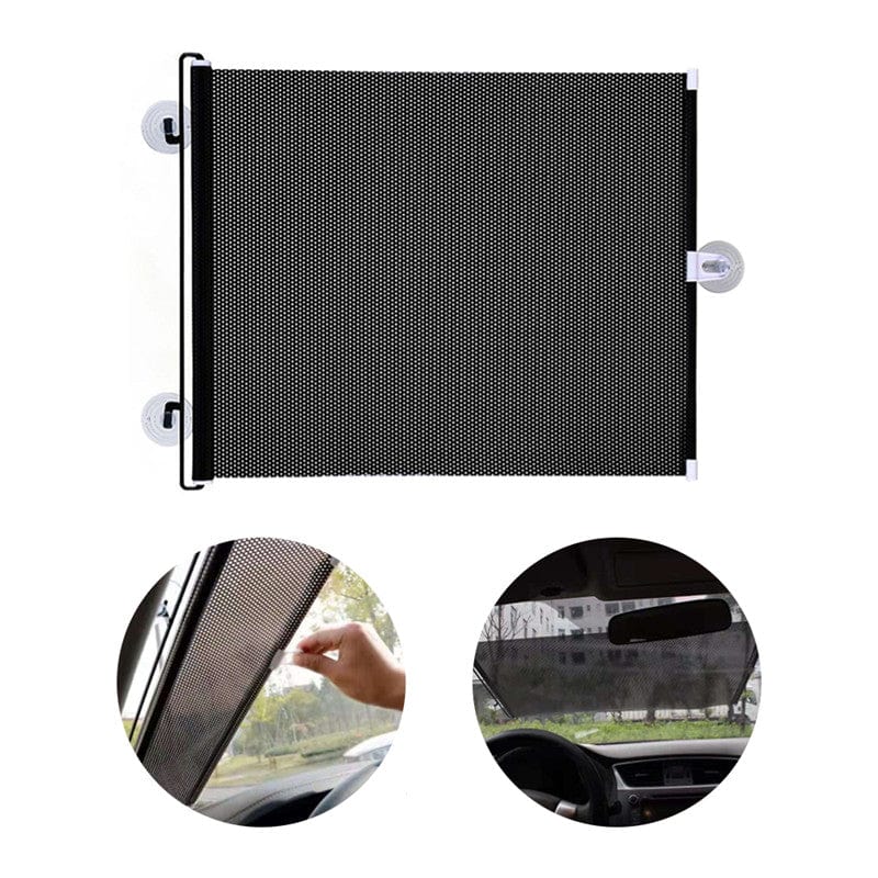 Planet Gates Black Car Windshield Visor Cover Scalable Front Rear Window Sun Shade Auto Sunscreen Protection Foldable Heat Insulation Bezel Accessories