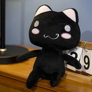 Planet Gates black cat / cat 27-30cm New Toro Inoue Cat Plush Anime Game Doll Stuffed Kittens Plushie Cartoon Couple Black and White Cats Decor Gift Toys for Kids