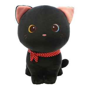 Planet Gates Black Cat / CHINA Cartoon Cat Plush Doll Cute Stuffed Kitten Rag Toy Elastic Soft Sofa Cushion Bedside Gift For Kids Girls 24cm
