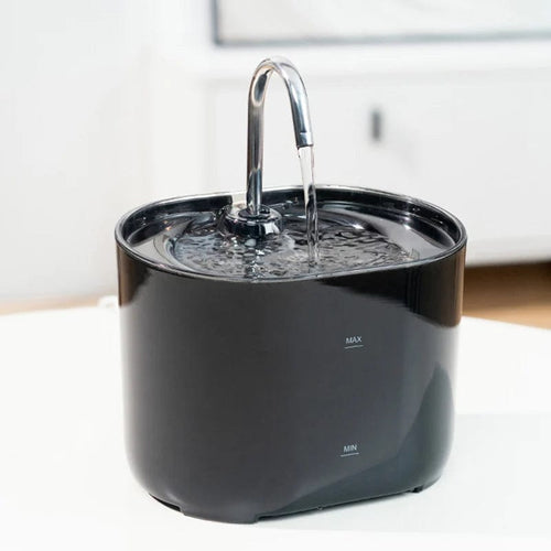 Planet Gates Black Cats Water Fountain Automatic Filter Cats Fountain With Stainless Steel Faucet Silent Water Pump Pet Cats Dog Water Dispenser