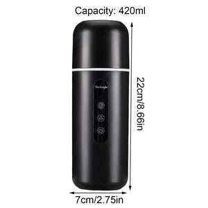 Planet Gates Black / CHINA 12V 24V Car Heating Cup Electric Kettle Stainless Steel Smart Temperature Control Touch LCD Display Travel Coffee Mug Warmer