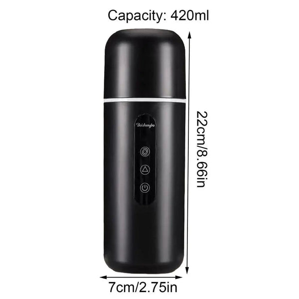 Planet Gates Black / CHINA 12V 24V Car Heating Cup Electric Kettle Stainless Steel Smart Temperature Control Touch LCD Display Travel Coffee Mug Warmer