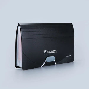 Planet Gates Black / China 13 Pockets Expanding File Folder with Cover Accordian Paper Folder File Case A6 Size Document Organizer for Home Office School