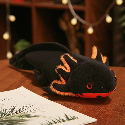 Planet Gates black / CHINA / 23cm keychains 23-80cm Kawaii Colorful Newt Plush Toy Stuffed Cute Axolotl Salamander Fuzzy Plush Fish Appeasing Long Pillow Cushion Kids Gift