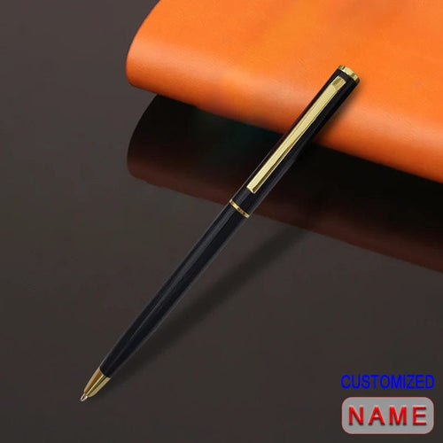 Planet Gates Black / CHINA / Blue Custom Golden Text Ballpoint Pen Personalized Gift For School Office Logo Teacher Stationery Store Luxury Korean Product Writing
