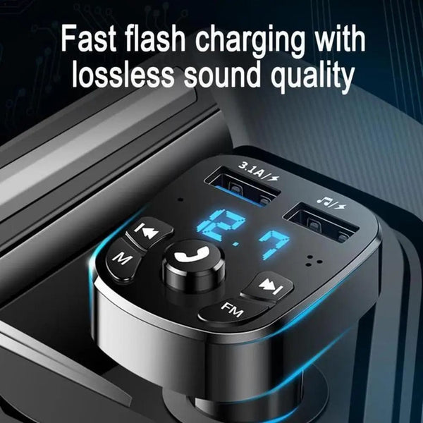 Planet Gates Black / China Car Bluetooth FM Transmitter 87.5-108 Mhz Audio Car Mp3 Player 5V Output USB Auto Car Fast Charge Electronic Accessories 12-24V