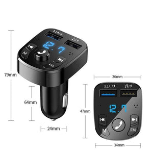 Planet Gates Black / China Car Bluetooth FM Transmitter 87.5-108 Mhz Audio Car Mp3 Player 5V Output USB Auto Car Fast Charge Electronic Accessories 12-24V