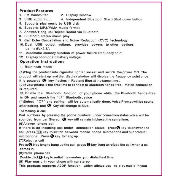 Planet Gates Black / China Car Bluetooth FM Transmitter 87.5-108 Mhz Audio Car Mp3 Player 5V Output USB Auto Car Fast Charge Electronic Accessories 12-24V