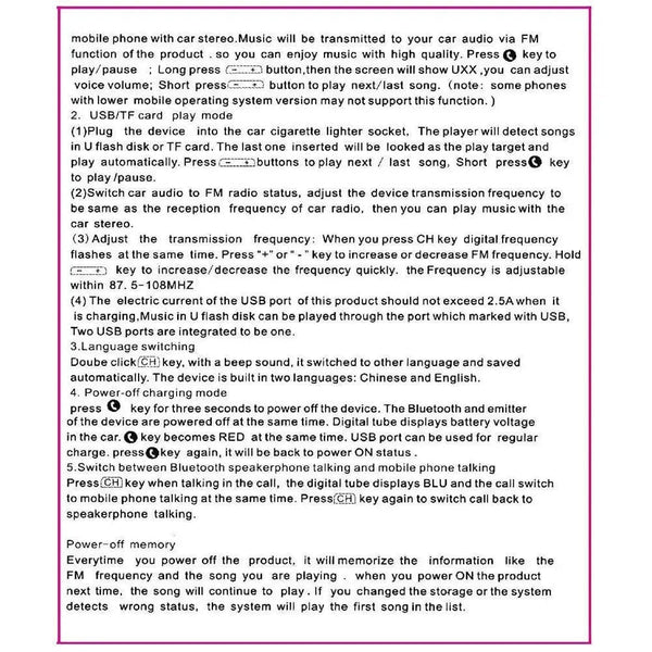 Planet Gates Black / China Car Bluetooth FM Transmitter 87.5-108 Mhz Audio Car Mp3 Player 5V Output USB Auto Car Fast Charge Electronic Accessories 12-24V