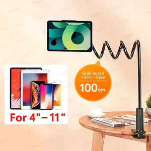 Planet Gates Black / CHINA Gooseneck Tablet Stand Holder For Bed Desk Phone Holder Flexible Long Arm Clamp Tablet Mount For iPad Samsung Xiaomi 4.7-11 inch