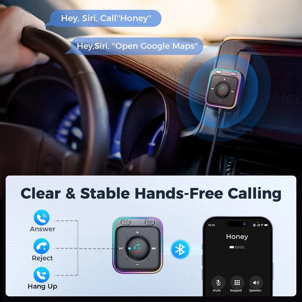 Planet Gates black / CHINA Joyroom Bluetooth 5.3 Wireless Receiver Car Adapter Enhanced Dual Mics ENC Noise Cancellation 3.5mm AUX Car Bluetooth Receiver