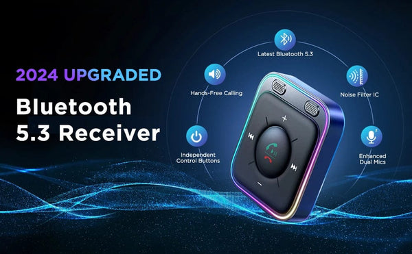 Planet Gates black / CHINA Joyroom Bluetooth 5.3 Wireless Receiver Car Adapter Enhanced Dual Mics ENC Noise Cancellation 3.5mm AUX Car Bluetooth Receiver