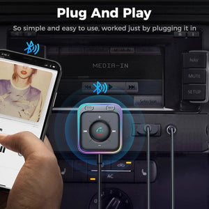 Planet Gates black / CHINA Joyroom Bluetooth 5.3 Wireless Receiver Car Adapter Enhanced Dual Mics ENC Noise Cancellation 3.5mm AUX Car Bluetooth Receiver