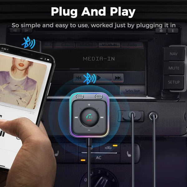 Planet Gates black / CHINA Joyroom Bluetooth 5.3 Wireless Receiver Car Adapter Enhanced Dual Mics ENC Noise Cancellation 3.5mm AUX Car Bluetooth Receiver