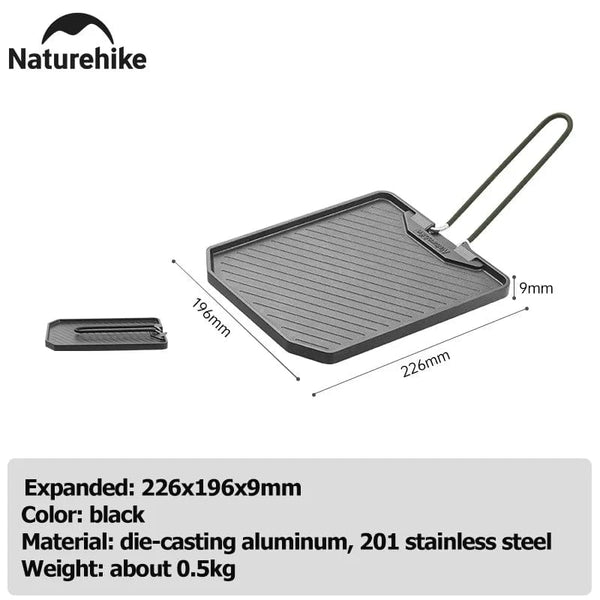 Planet Gates black / CHINA Naturehike Nonstick Frying Pan Outdoor Camping Cookware Camping Equipment Titanium Pot Camping Kitchen Accesorios Mainland China