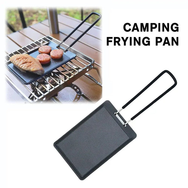 Planet Gates Black / China Non Stick Baking Tray Portable Folding Rectangular Outdoor Camping Steak Frying Pan Easy Clean Grill BBQ Plate Cookware