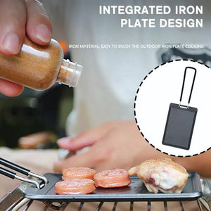 Planet Gates Black / China Non Stick Baking Tray Portable Folding Rectangular Outdoor Camping Steak Frying Pan Easy Clean Grill BBQ Plate Cookware