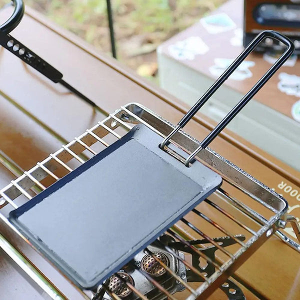 Planet Gates Black / China Non Stick Baking Tray Portable Folding Rectangular Outdoor Camping Steak Frying Pan Easy Clean Grill BBQ Plate Cookware