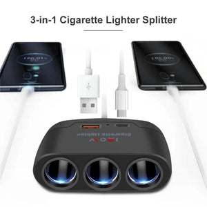 Planet Gates black / CHINA PD QC3.0 Dual USB Socket 120W Car Cigarette Lighter Splitter 12V 24V Fast Charger Plug Phone Power Adapter for Car DVR Dashcam