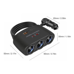 Planet Gates black / CHINA PD QC3.0 Dual USB Socket 120W Car Cigarette Lighter Splitter 12V 24V Fast Charger Plug Phone Power Adapter for Car DVR Dashcam