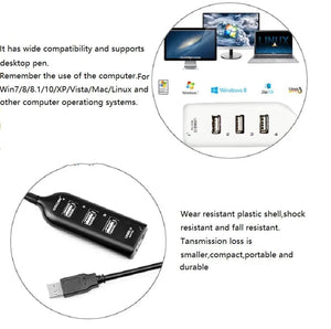 Planet Gates black / CHINA Portable 4 Port Multi USB Hub Splitter High Speed USB 2.0 Multiple Expander Adapter For PC Laptop Notebook Computer Accessories