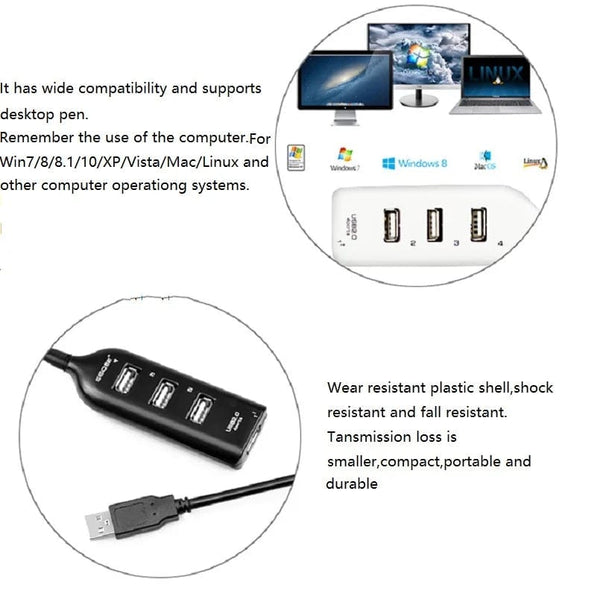 Planet Gates black / CHINA Portable 4 Port Multi USB Hub Splitter High Speed USB 2.0 Multiple Expander Adapter For PC Laptop Notebook Computer Accessories