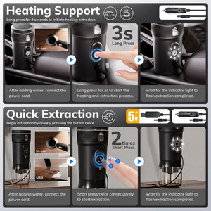 Planet Gates black / CHINA Portable Coffee Maker MIUI Small Espresso Machine DC12V Travel Coffee Maker for Car Outdoors Camping Backpacker Lightweight