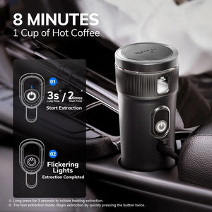 Planet Gates black / CHINA Portable Coffee Maker MIUI Small Espresso Machine DC12V Travel Coffee Maker for Car Outdoors Camping Backpacker Lightweight