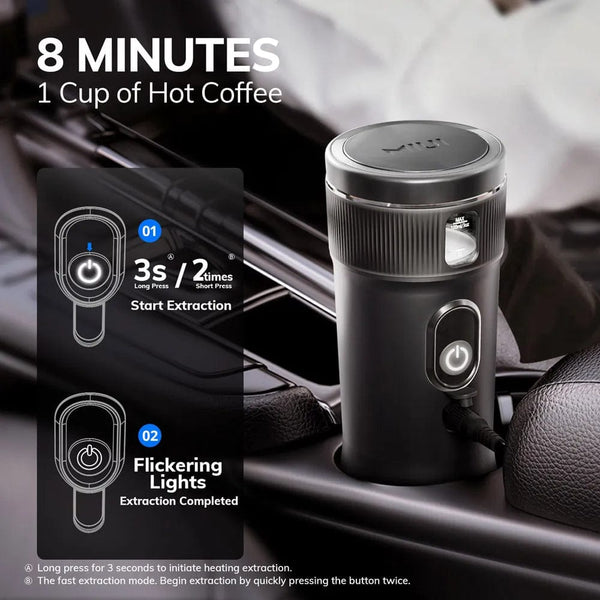 Planet Gates black / CHINA Portable Coffee Maker MIUI Small Espresso Machine DC12V Travel Coffee Maker for Car Outdoors Camping Backpacker Lightweight