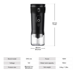 Planet Gates black / CHINA Portable Coffee Maker MIUI Small Espresso Machine DC12V Travel Coffee Maker for Car Outdoors Camping Backpacker Lightweight