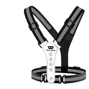 Planet Gates Black / CHINA WEST BIKING Cycling Reflective Safety Vest Electric Scooter Flashing Vest USB Rechargeable LED Vest Running Jogging Fishing