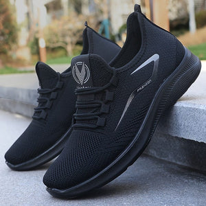 Planet Gates Black / CN39(EU39) Men's Slip-on Sneakers With Shoelaces - Odor-resistant Athletic Shoes - Lightweight And Breathable