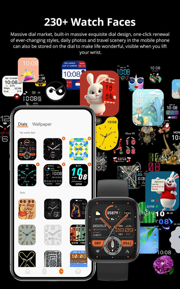 Planet Gates black COLMI P71 Voice Calling Smartwatch Men Health Monitoring IP68 Waterproof Smart Notifications Voice Assistant Smart Watch Women