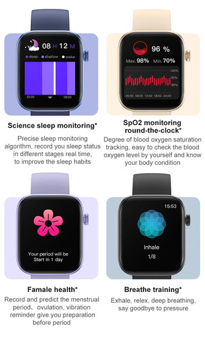 Planet Gates black COLMI P71 Voice Calling Smartwatch Men Health Monitoring IP68 Waterproof Smart Notifications Voice Assistant Smart Watch Women