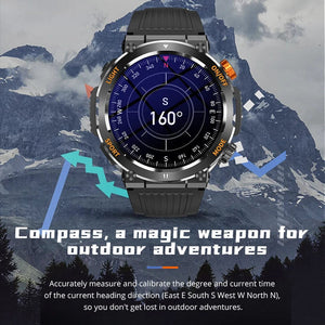 Planet Gates black COLMI V68 1.46'' HD Display Smartwatch Men 100 Sports Modes Compass Flashlight Military Grade Toughness Smart Watch