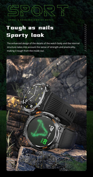 Planet Gates black COLMI V68 1.46'' HD Display Smartwatch Men 100 Sports Modes Compass Flashlight Military Grade Toughness Smart Watch