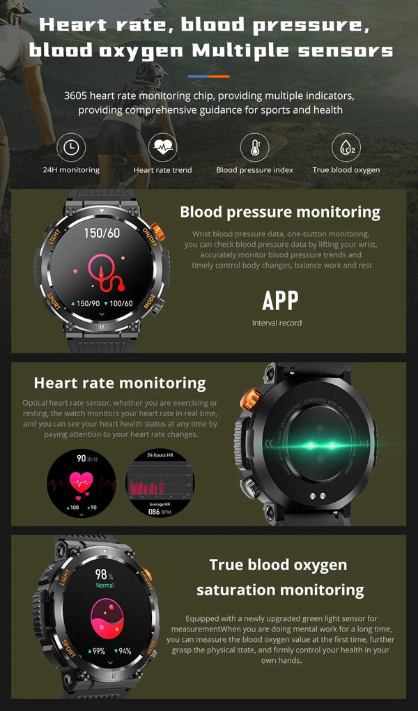 Planet Gates black COLMI V68 1.46'' HD Display Smartwatch Men 100 Sports Modes Compass Flashlight Military Grade Toughness Smart Watch