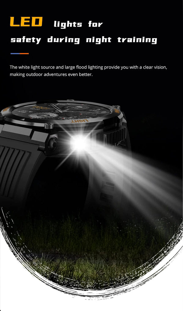 Planet Gates black COLMI V68 1.46'' HD Display Smartwatch Men 100 Sports Modes Compass Flashlight Military Grade Toughness Smart Watch