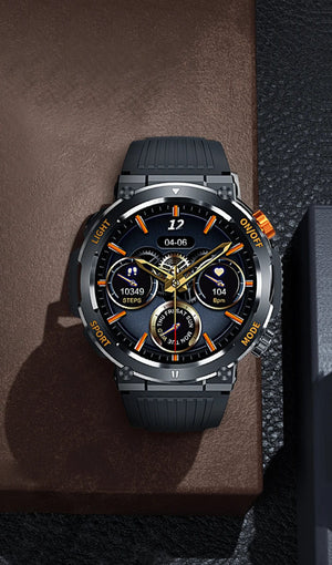 Planet Gates black COLMI V68 1.46'' HD Display Smartwatch Men 100 Sports Modes Compass Flashlight Military Grade Toughness Smart Watch