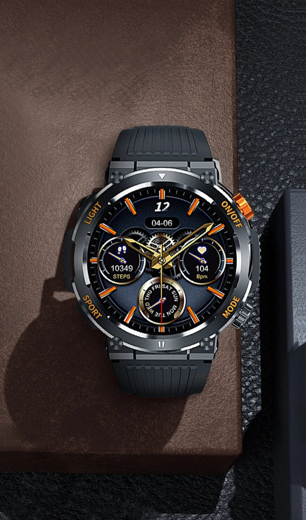 Planet Gates black COLMI V68 1.46'' HD Display Smartwatch Men 100 Sports Modes Compass Flashlight Military Grade Toughness Smart Watch