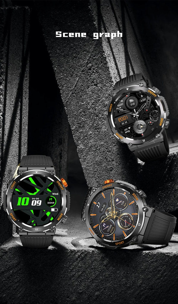 Planet Gates black COLMI V68 1.46'' HD Display Smartwatch Men 100 Sports Modes Compass Flashlight Military Grade Toughness Smart Watch