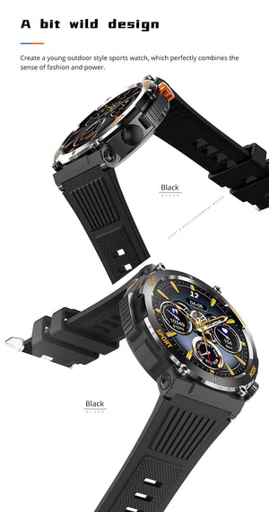 Planet Gates black COLMI V68 1.46'' HD Display Smartwatch Men 100 Sports Modes Compass Flashlight Military Grade Toughness Smart Watch