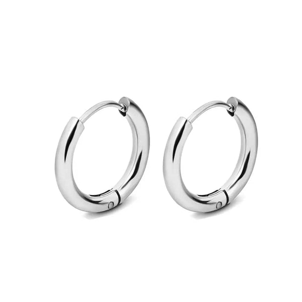Planet Gates Black Color / 20MM 1 Pair Stainless Steel Hoop Earrings Women Men Gold Color Small Earrings Girl Jewelry Pendientes Mujer Aretes Cartilage Piercing