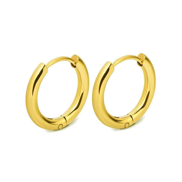 Planet Gates Black Color / 20MM 1 Pair Stainless Steel Hoop Earrings Women Men Gold Color Small Earrings Girl Jewelry Pendientes Mujer Aretes Cartilage Piercing