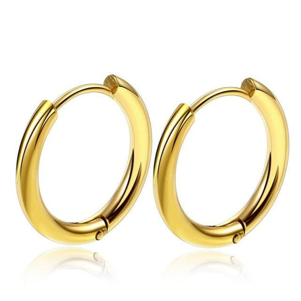 Planet Gates Black Color / 20MM 1 Pair Stainless Steel Hoop Earrings Women Men Gold Color Small Earrings Girl Jewelry Pendientes Mujer Aretes Cartilage Piercing