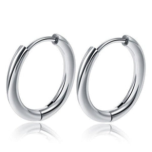 Planet Gates Black Color / 20MM 1 Pair Stainless Steel Hoop Earrings Women Men Gold Color Small Earrings Girl Jewelry Pendientes Mujer Aretes Cartilage Piercing
